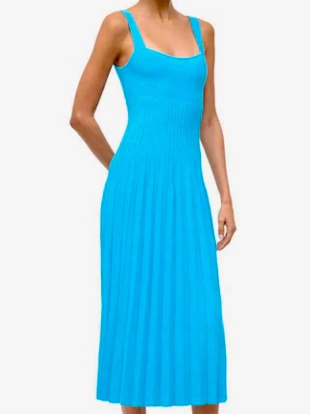 NWT Staud Ellison Pleated Dress Pool